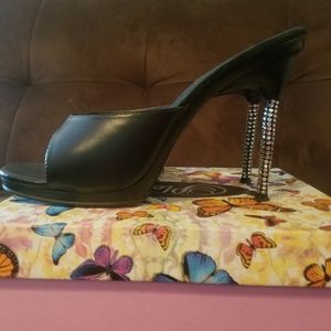 Pleaser black bling stilettos
